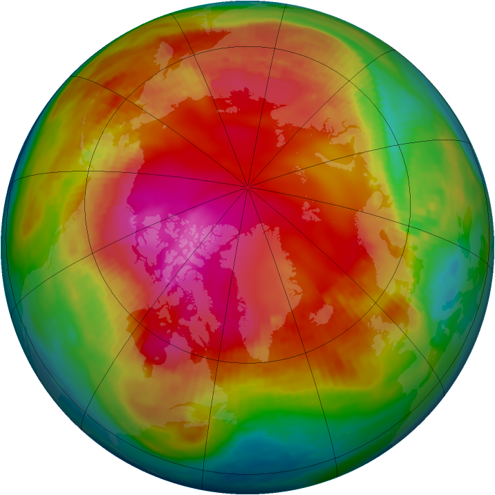 Arctic ozone map for 10 February 1987